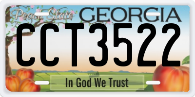 GA license plate CCT3522