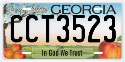GA license plate CCT3523