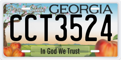 GA license plate CCT3524