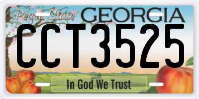 GA license plate CCT3525