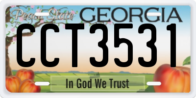GA license plate CCT3531