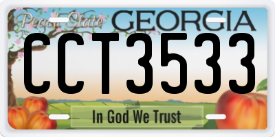 GA license plate CCT3533