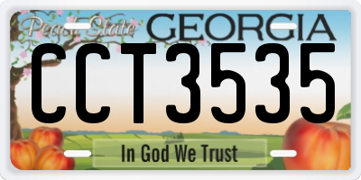 GA license plate CCT3535