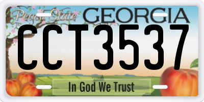 GA license plate CCT3537