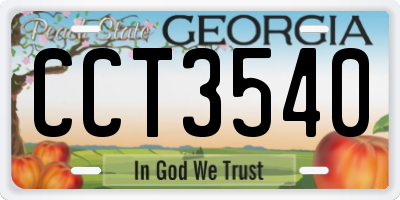 GA license plate CCT3540
