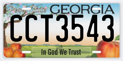 GA license plate CCT3543