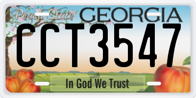 GA license plate CCT3547