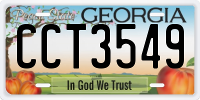 GA license plate CCT3549