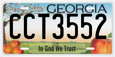 GA license plate CCT3552