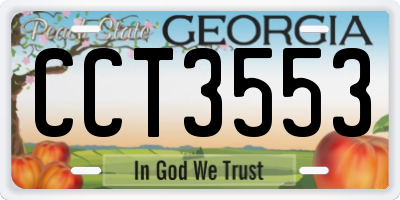 GA license plate CCT3553
