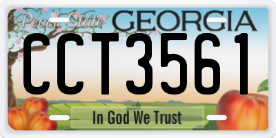 GA license plate CCT3561