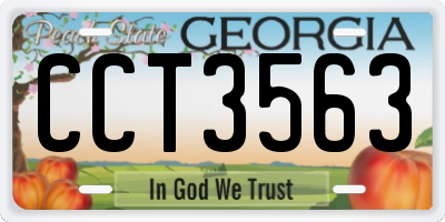 GA license plate CCT3563