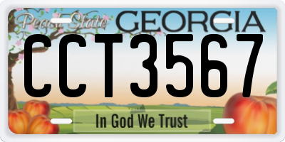 GA license plate CCT3567