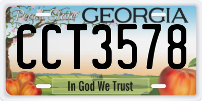 GA license plate CCT3578