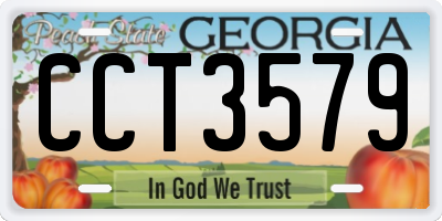 GA license plate CCT3579