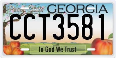 GA license plate CCT3581