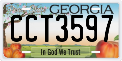 GA license plate CCT3597