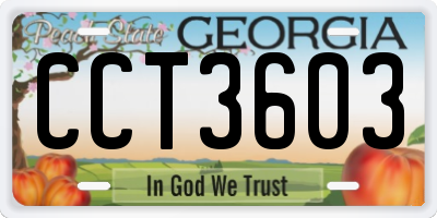 GA license plate CCT3603