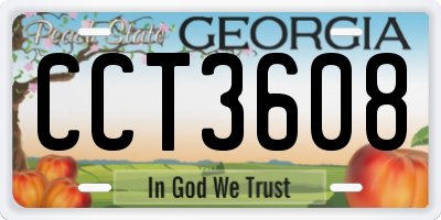 GA license plate CCT3608