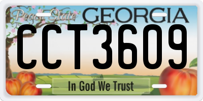 GA license plate CCT3609