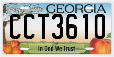 GA license plate CCT3610