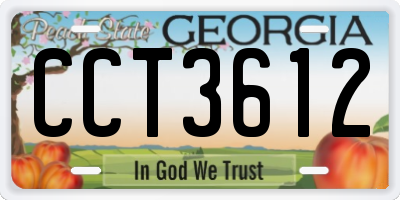 GA license plate CCT3612