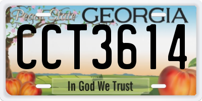 GA license plate CCT3614