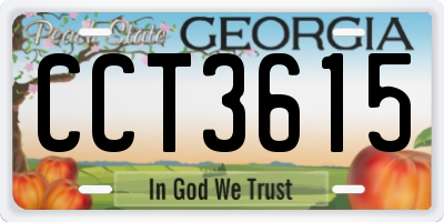 GA license plate CCT3615