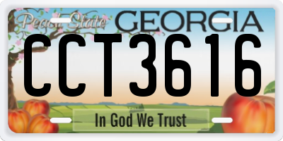 GA license plate CCT3616