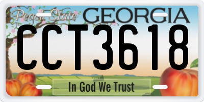 GA license plate CCT3618
