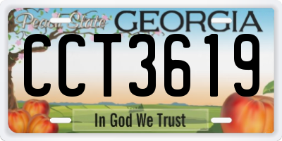 GA license plate CCT3619