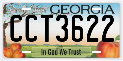 GA license plate CCT3622