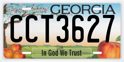 GA license plate CCT3627