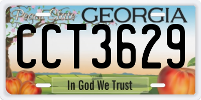 GA license plate CCT3629