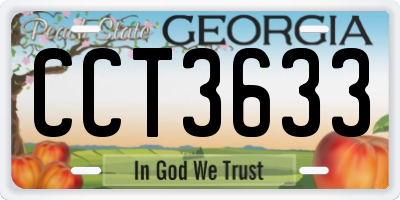 GA license plate CCT3633