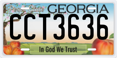 GA license plate CCT3636