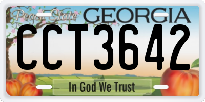 GA license plate CCT3642