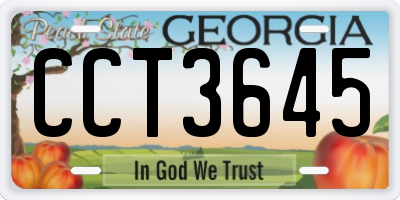 GA license plate CCT3645
