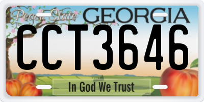 GA license plate CCT3646