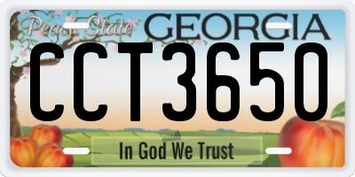 GA license plate CCT3650