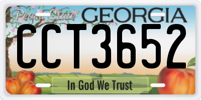 GA license plate CCT3652