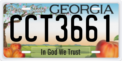 GA license plate CCT3661