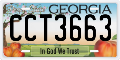 GA license plate CCT3663