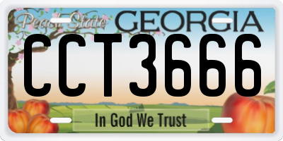 GA license plate CCT3666