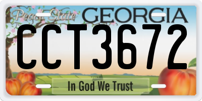 GA license plate CCT3672