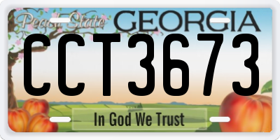 GA license plate CCT3673