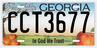 GA license plate CCT3677