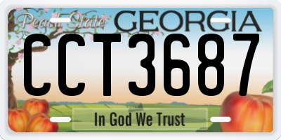 GA license plate CCT3687
