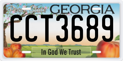 GA license plate CCT3689