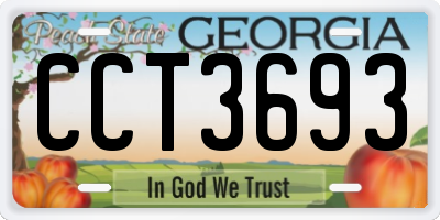 GA license plate CCT3693